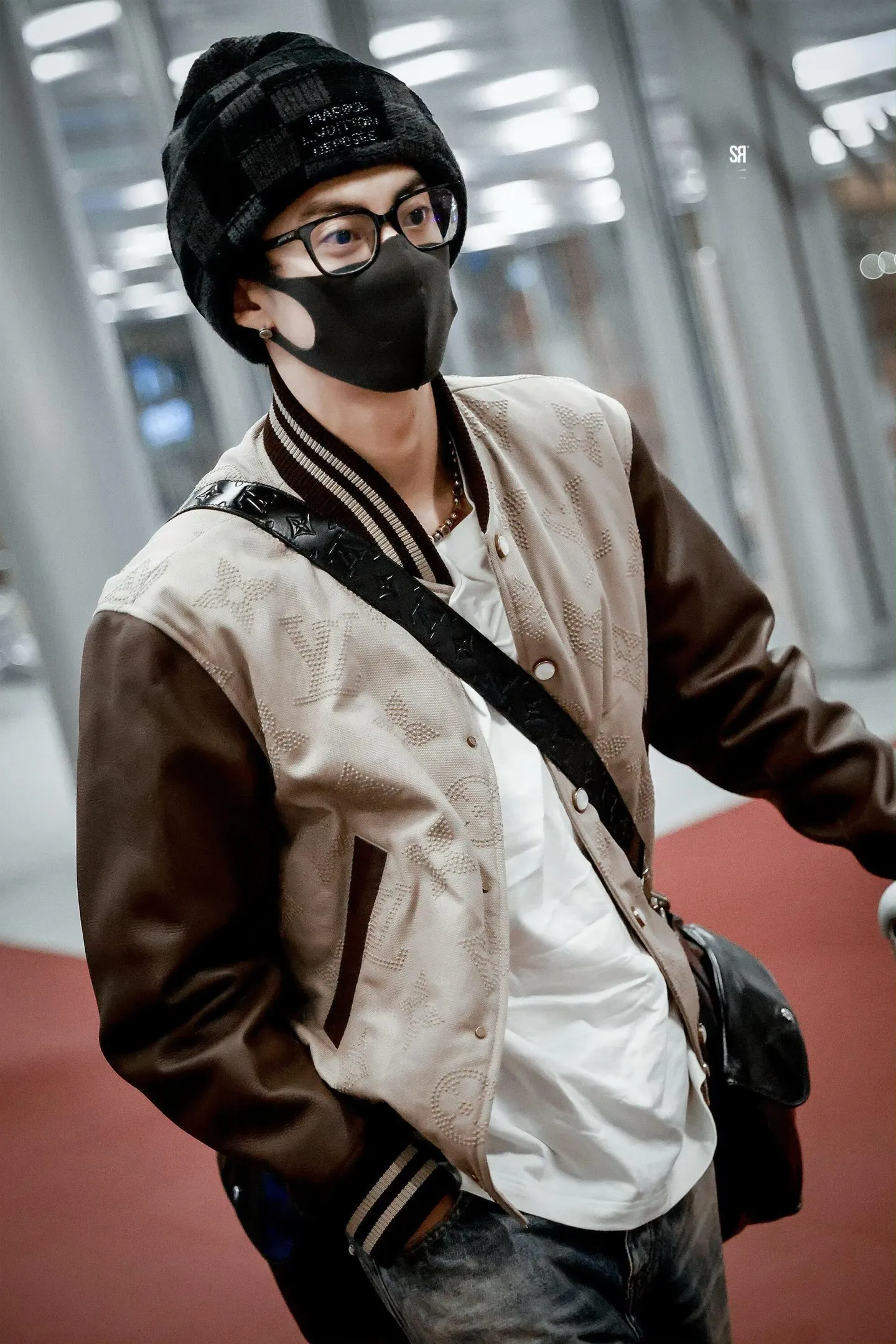 Louis Vuitton/Louis Vuitton old flower embroidered baseball jacket